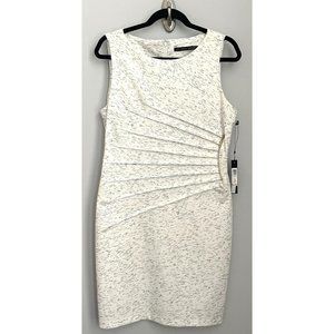 NWT Ivanka Trump Dress Size 12 Starburst Sheath Zipper Black White